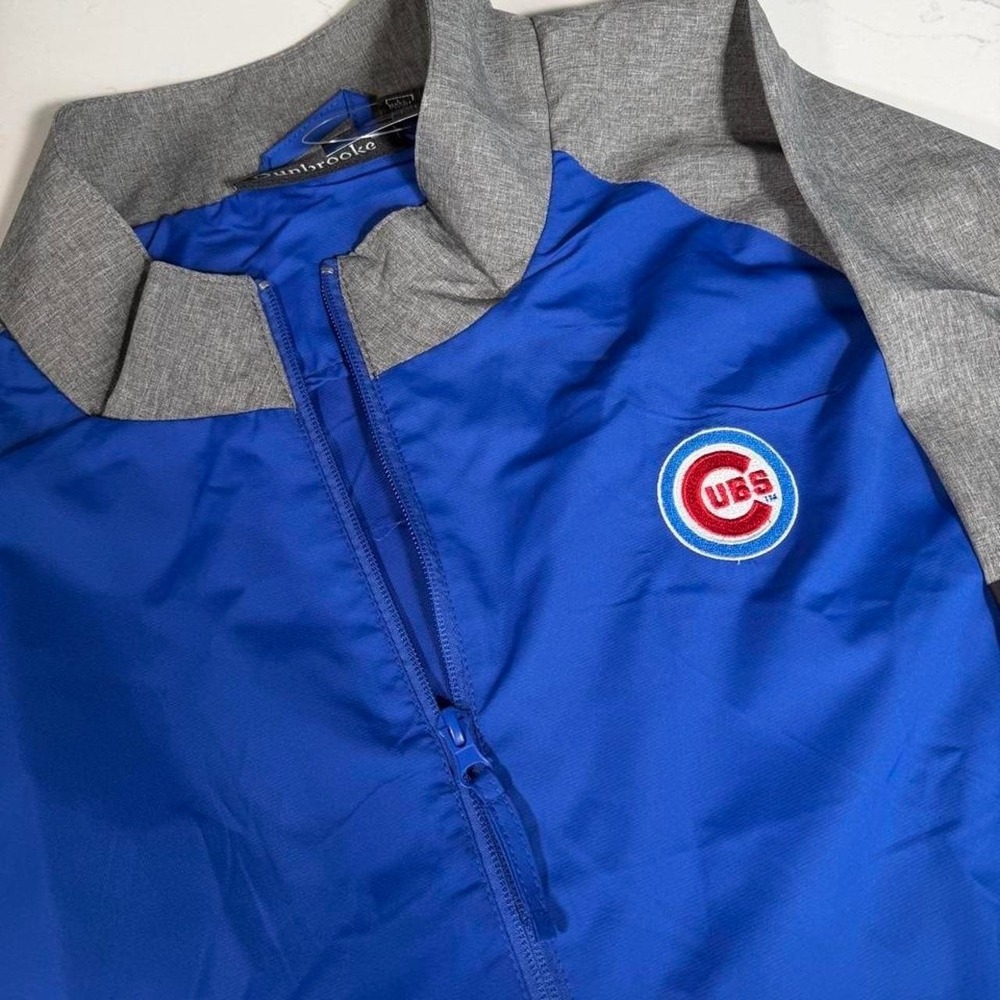 Chicago Cubs Dunbrooke Full Zip Windbreaker Jacket Blue Gray MLB Men's Large NWT